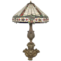 Grote Tiffany Lamp Met Zeshoekige Kap