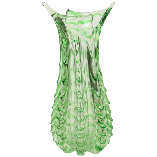 Grote Groene Glazen Vaas Murano Dino Martens Stijl Jaren 60 1