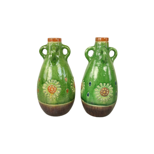 Duo Vazen In Vlaams Aardewerk 28cm 1