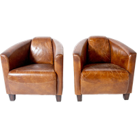 2 X Aviator Fauteuils, Cognac Generfd Vintage Leer