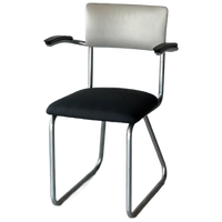 Ahrend De Cirkel Eetkamerstoel Vintage Buisframe Zwart Grijs