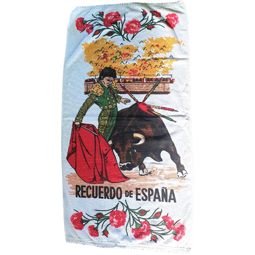 Vintage Handdoek Stierenvechter Spanje Souvenir