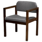 Jaren 60 Wengé Fauteuil Nederlands Design Armstoel Grijs thumbnail 1