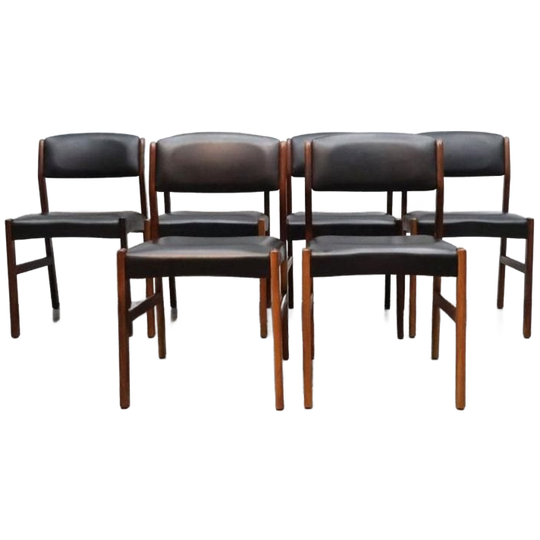 Vintage Eetkamerstoelen | Set Van 6 | Palissander 1