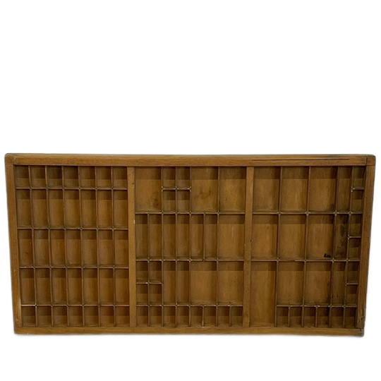 Vintage Letterbak Vakjes Hout Brocante 1