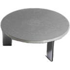 Brutalist Mid Century Chroom Geëtste Ronde Salontafel Door Lilienthal, 1960 thumbnail 1