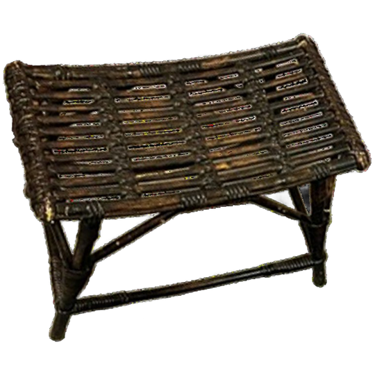 Vintage Manou Rotan Voetenbankje/krukje 1