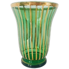 Art Deco Booms Groen Glas De Rupel Vaas Goud 1930’s thumbnail 1