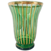 Art Deco Booms Groen Glas De Rupel Vaas Goud 1930’s