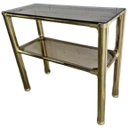 Vintage 'gouden' Consoletafel / Bijzettafel / Etagere thumbnail 1