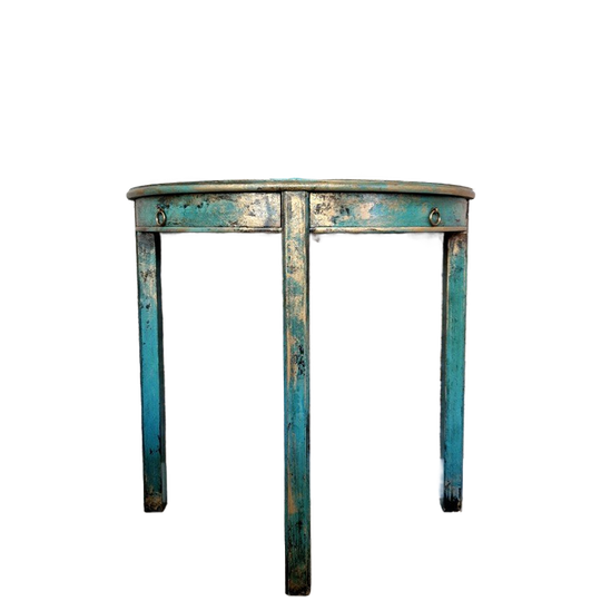 India Ibiza Ladekastje In Turquoise/ Vintage Bijzettafel 1