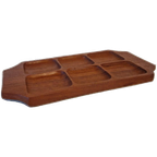 Vintage Teakhouten Snack Bar Dienblad Tapas Schaal thumbnail 1