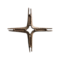 Brutalist Bronze Cross 30cm X 30 Cm