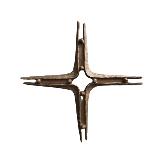 Brutalist Bronze Cross 30cm X 30 Cm 1