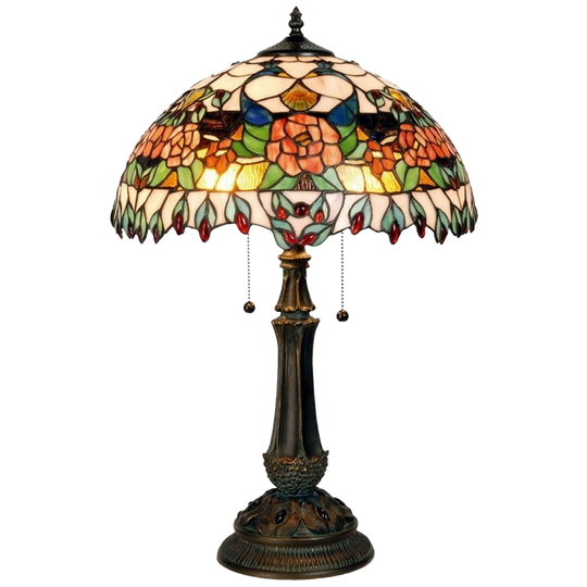 Ronde Tiffany Tafellamp Rozen 1