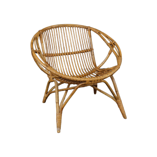 Bijzondere Rotan Fauteuil, Rohé Noordwolde, 1950