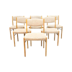 Set Van 6 Deense Vintage Stoelen thumbnail 1