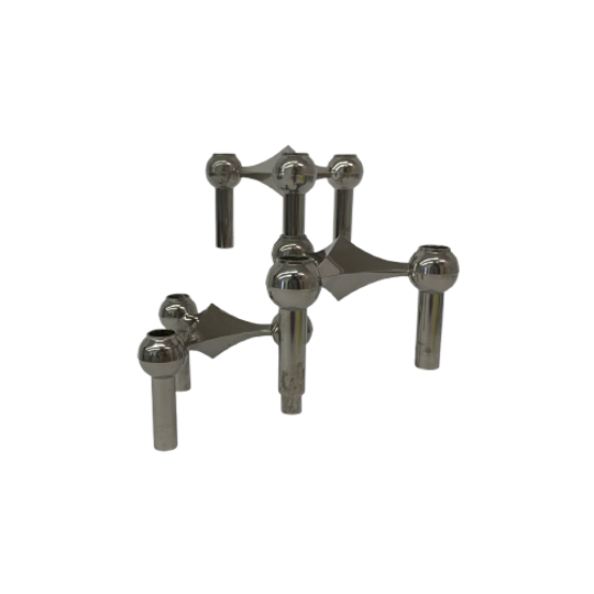 Set Of 3 Candlestick By Fritz Nagel & Ceasar Stoffi And Manufactured By Bmf 1960’S 1