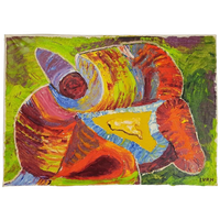 Schilderij L. V.D. Heuvel Abstract Cobra Stijl ’60 Uniek