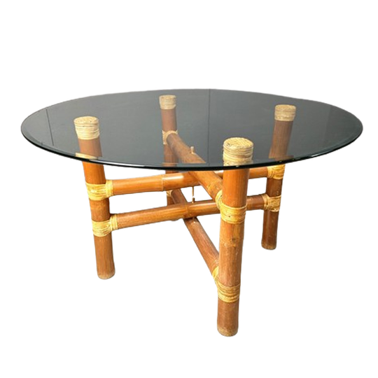 Vintage Bamboo Dining Table, 1970s 1