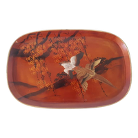 Antiek Oosters Dienblad Met Vogels