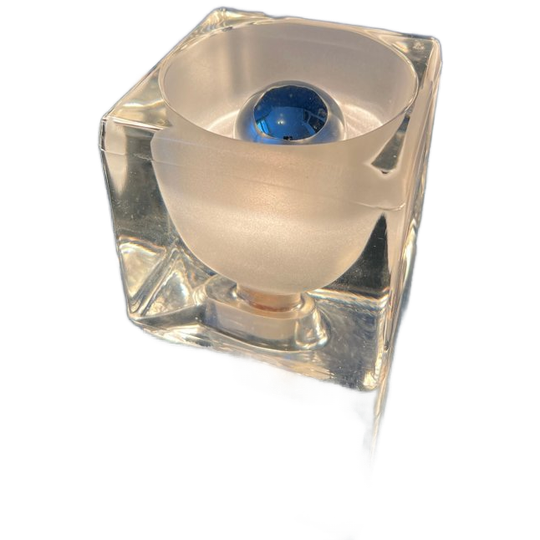 Mid Century Peill & Putzler 'ice Cube' Kubus Glazen Tafellamp 1