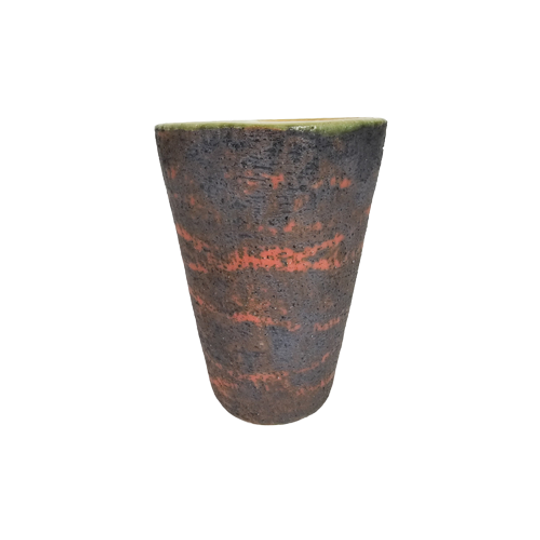 Pieter Groeneveldt - Cilindervaas - Rood/bruin - Travertin - 1960/1969 1