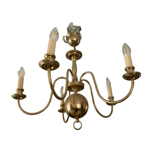 Koperen Kroonluchter Plafondlamp Hanglamp Goud Antiek