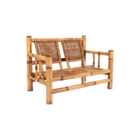 Italian Modern Bamboo-wicker Bench, 1970’s