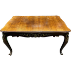 Antieke Engelse Tafel. Massief Eiken. Handbeschilderd Verguldsel. Uitschuifbaar. thumbnail 1