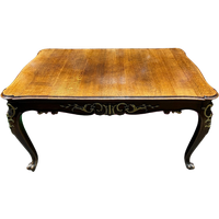 Antieke Engelse Tafel. Massief Eiken. Handbeschilderd Verguldsel. Uitschuifbaar.