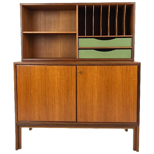 Scandinavisch Vintage Teak Fineren Boekenkast Bergnas 1