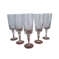 5 Hoge Champagneglazen, Kristallen Flutes, Kristallen Glazen