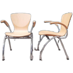 Set 4 Bingo Eetkamerstoelen Vlinderstoel Retro Design Stoelen thumbnail 1