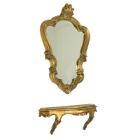 Kleine Barok Stijl Kuifspiegel Met Console Resine Frankrijk