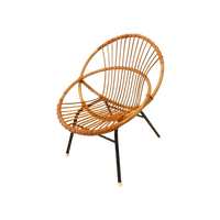 Retro Vintage Rotan Fauteuil Stoel Jaren 60 / 70 Riet