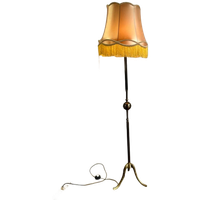 Vintage 'Gouden' Vloerlamp Met Kap Met Franjes