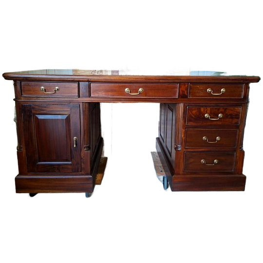 Klassiek Engels Mahoniehouten Schrijftafel, Bureau, Desk 1