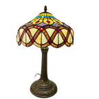 2 Beschikbaar Art Nouveau Tiffany Stijl Tafellampen Pauwen Motief thumbnail 1