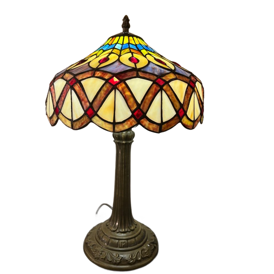 2 Beschikbaar Art Nouveau Tiffany Stijl Tafellampen Pauwen Motief 1