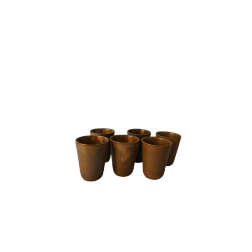Brown Ceramic Stonewear Grés Coffee Cups