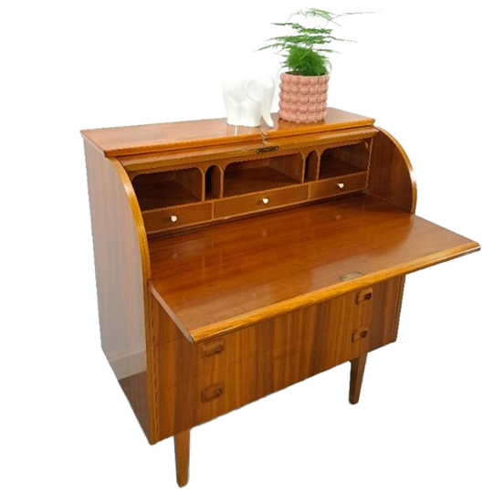 Secretaire Bureau Uit Zweden Met Lades, Scandinavisch Bureau 1