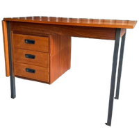 Vintage Teak Bureau Met Verlengbaar Blad Van Hmf