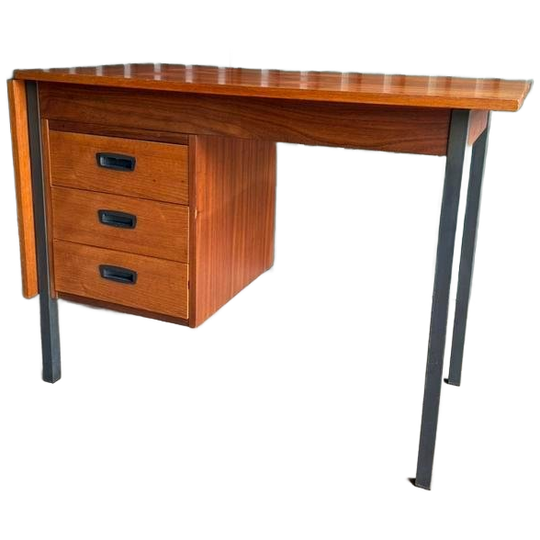 Vintage Teak Bureau Met Verlengbaar Blad Van Hmf 1