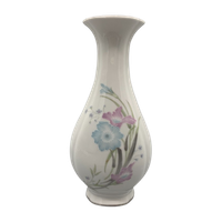 Vaas Vintage Wit Pastelkleurige Bloemen China