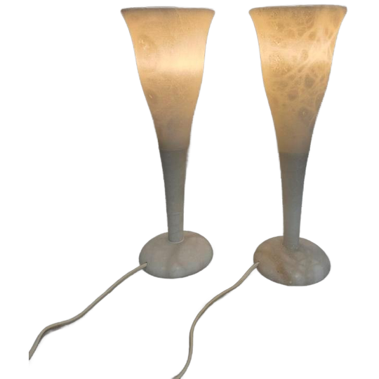 Een Paar Jaren 70 Vintage Albast Lampen Pegasam 1
