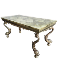 Vintage Onyx Coffee Table / Salontafel Met Koi Poten
