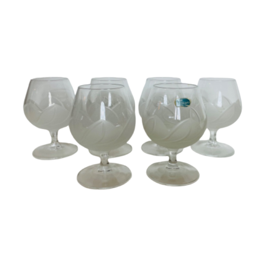 Set Van 6 Kristal Cognac Glazen 1