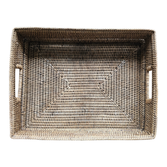 Vintage Birma Rieten Dienblad – Rechthoekig 1
