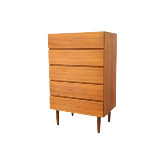 Vintage Deense Ladekast Greeploos Teak 123 X 77 1